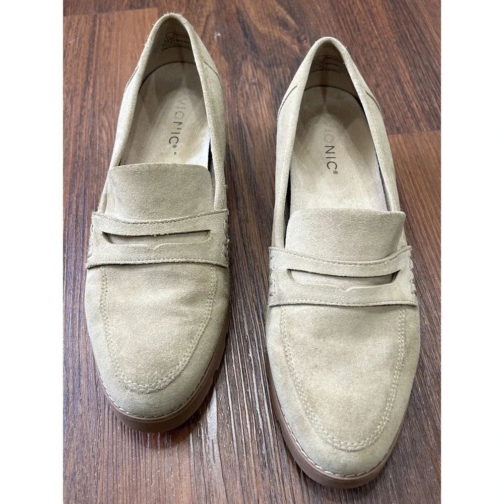 Vionic Cheryl II Women's Size 10 Sand Suede Arch Support Loafers